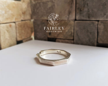 sterling silver adjustable geometric stylish hippie boho ring